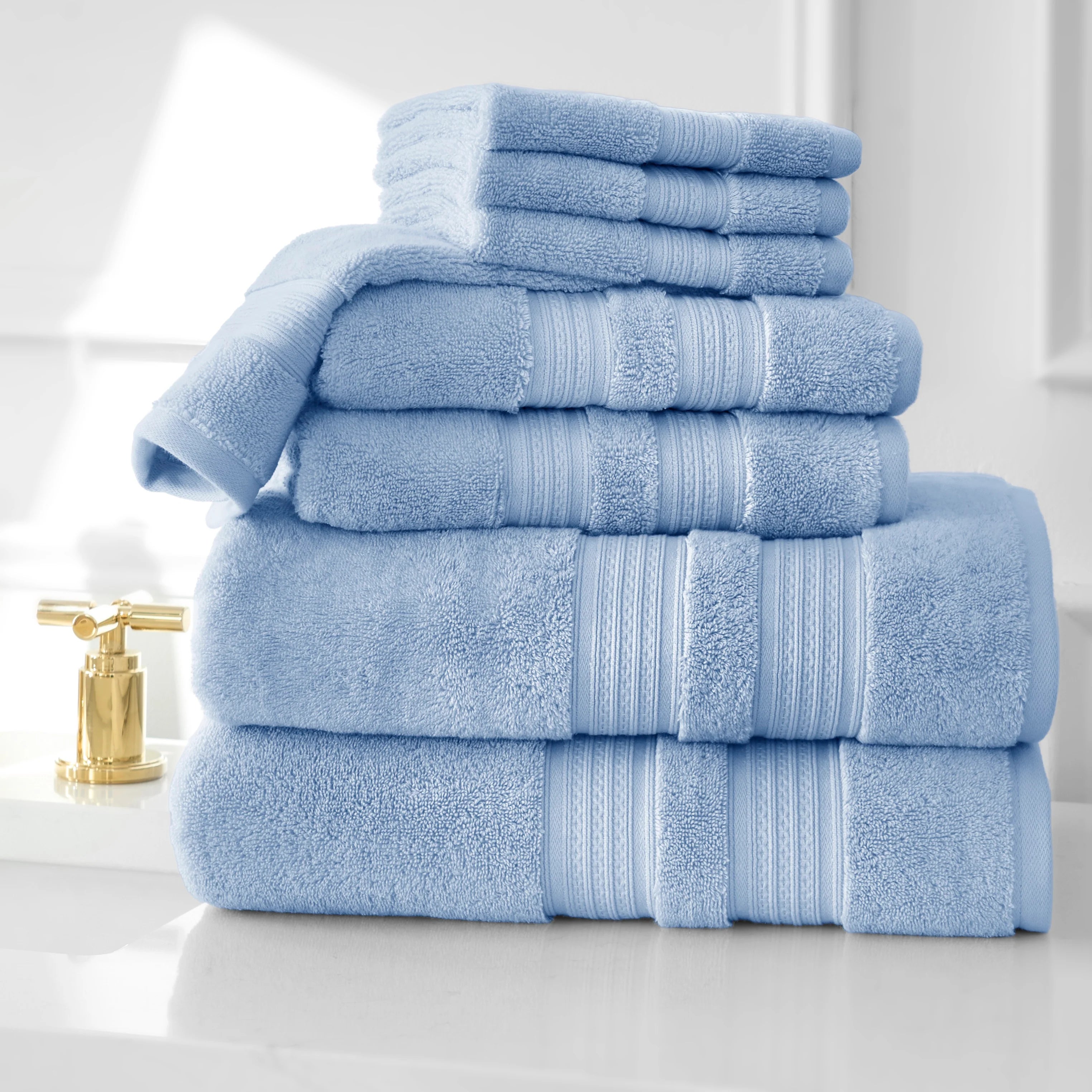 8-Piece Luxury Bath Towel Set – 100% Cotton